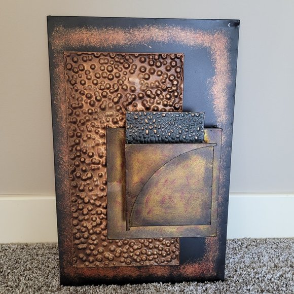 Handmade Mid-Century Modern MCM Brutalist Atomic Metal Wall Sculpture Copper - Picture 1 of 8